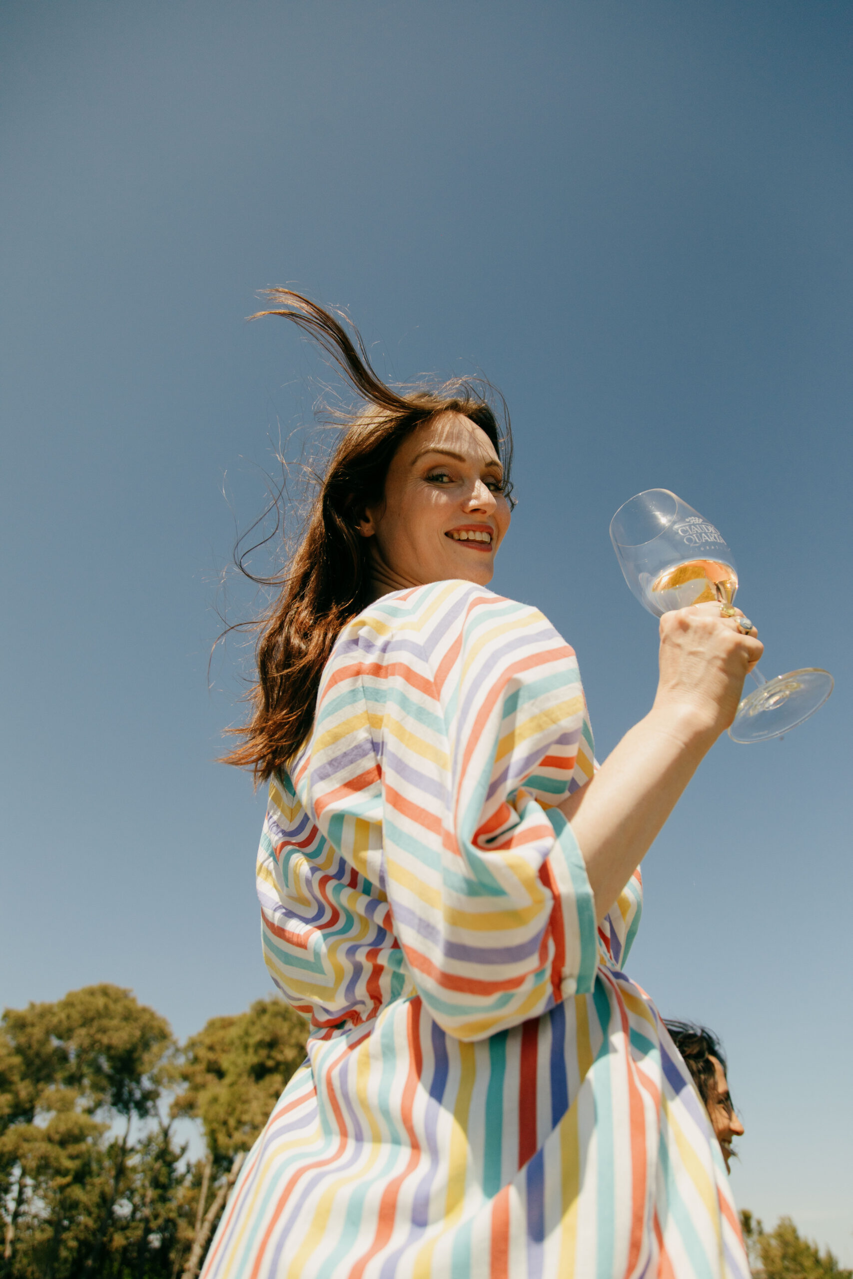 Sophie Ellis Bextor with a glass of her wine